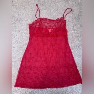 Victoria's Secret Red Lace Slip Y2K